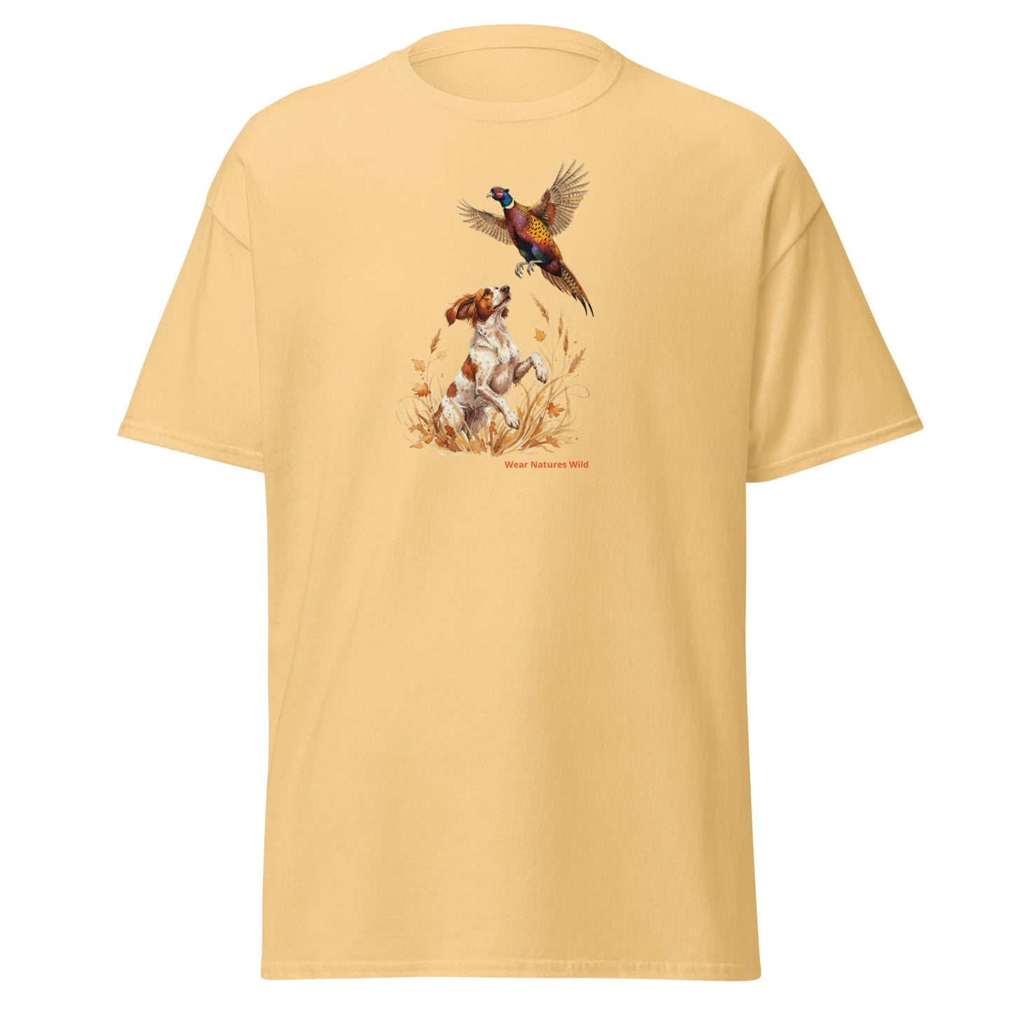 Hunting Dog and Pheasant T-Shirt | Upland Game Bird Wildlife Art | Wear Nature's Wild
