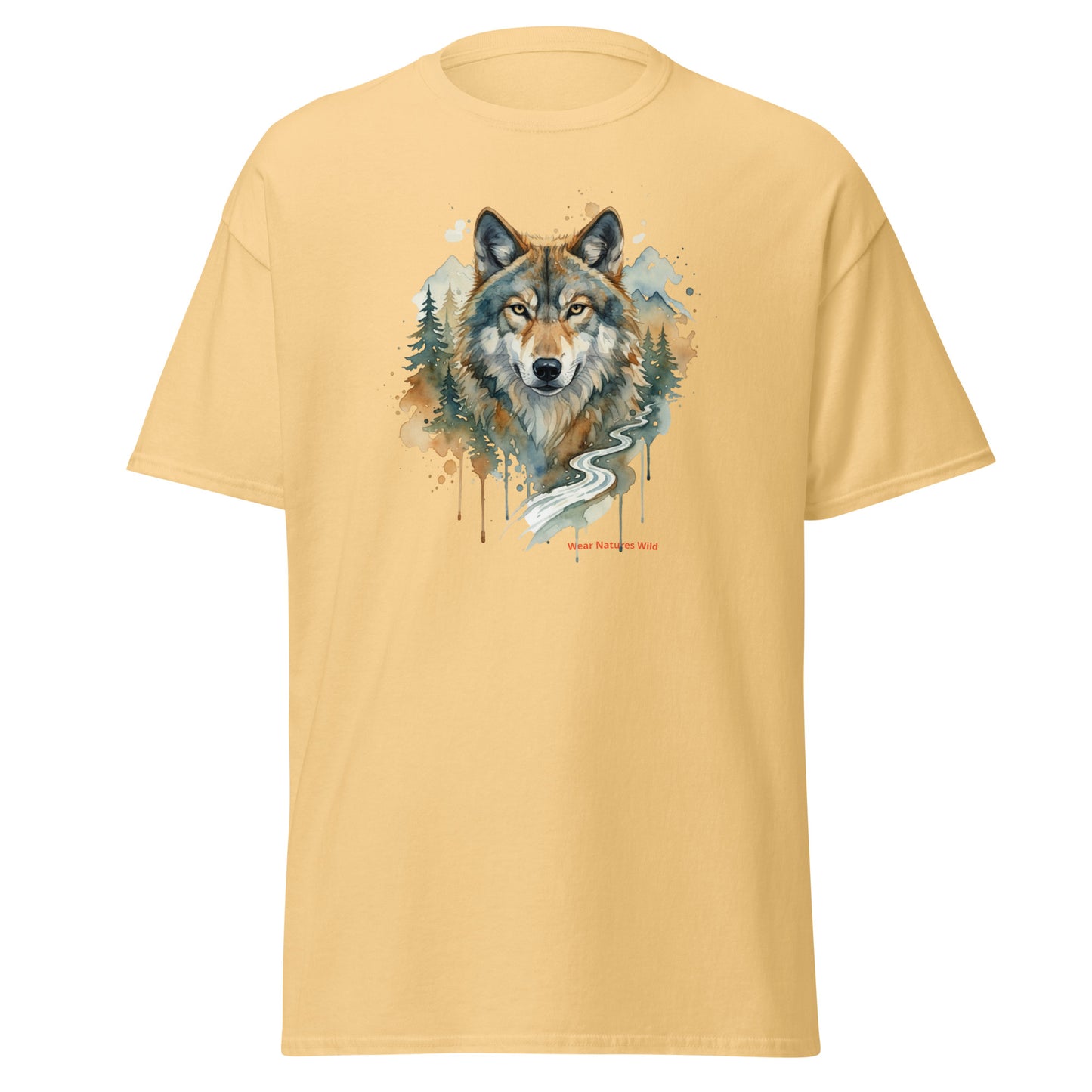 Wolf in The Wild Watercolor Wildlife Art T-Shirt | Wear Nature's Wild