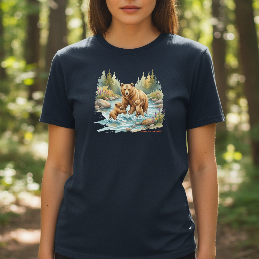 Bear Family Tee – Female Model Close Up