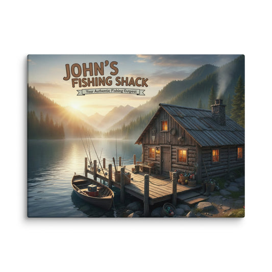 Fishing Cabin Canvas Print | Rustic Lake House Wall Art | Wear Nature's Wild