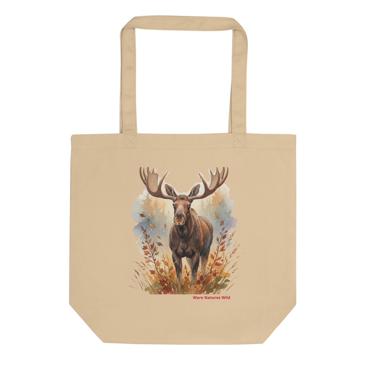 Moose Wildlife Tote Bag | Bull Moose Autumn Watercolor Nature Art | Wear Nature's Wild