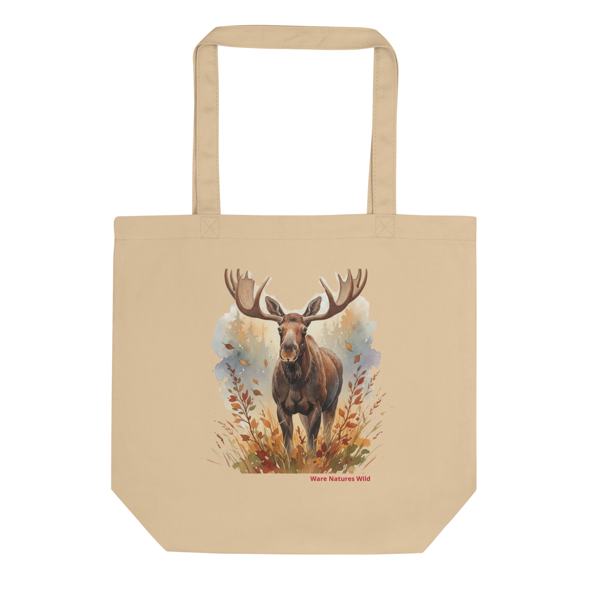 Moose Wildlife Tote Bag | Bull Moose Autumn Watercolor Nature Art | Wear Nature's Wild