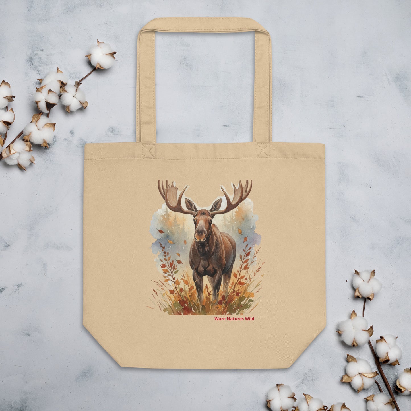 Bull Moose in Autumn Wildlife Tote Bag | Fall Nature Art Reusable Bag | Wear Nature's Wild Product mockup