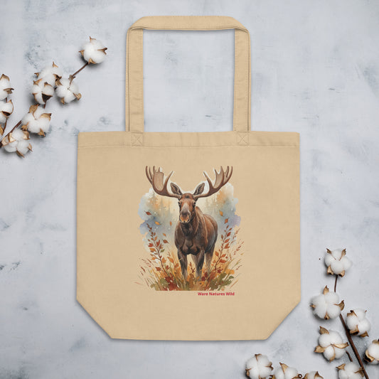 Bull Moose in Autumn Wildlife Tote Bag | Fall Nature Art Reusable Bag | Wear Nature's Wild Product mockup
