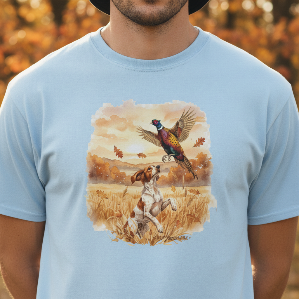 Extreme Close-Up Chest Shot – Pheasant Tee