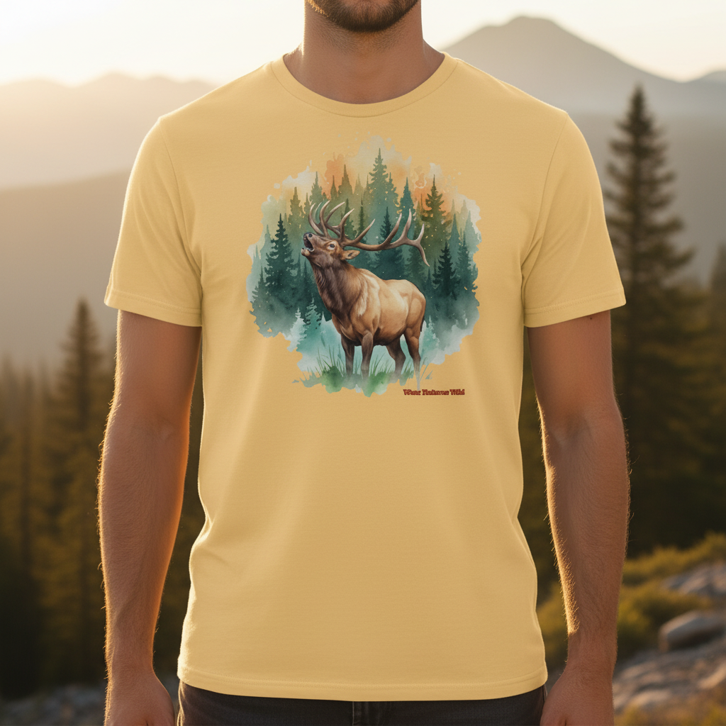 Male Model - Yellow Haze Elk Call of the Wild Tee