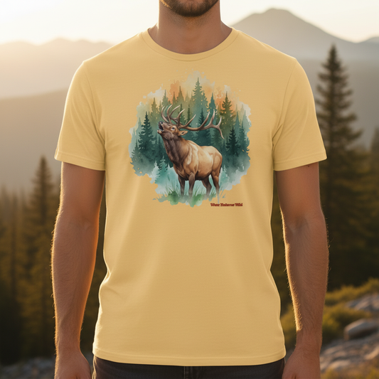 Male Model - Yellow Haze Elk Call of the Wild Tee