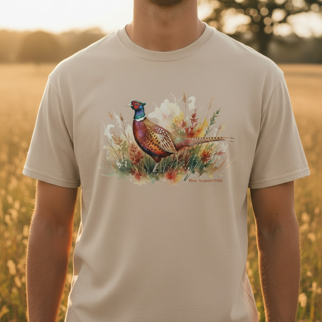 Ring-Neck Pheasant T-Shirt Man Close-Up Square