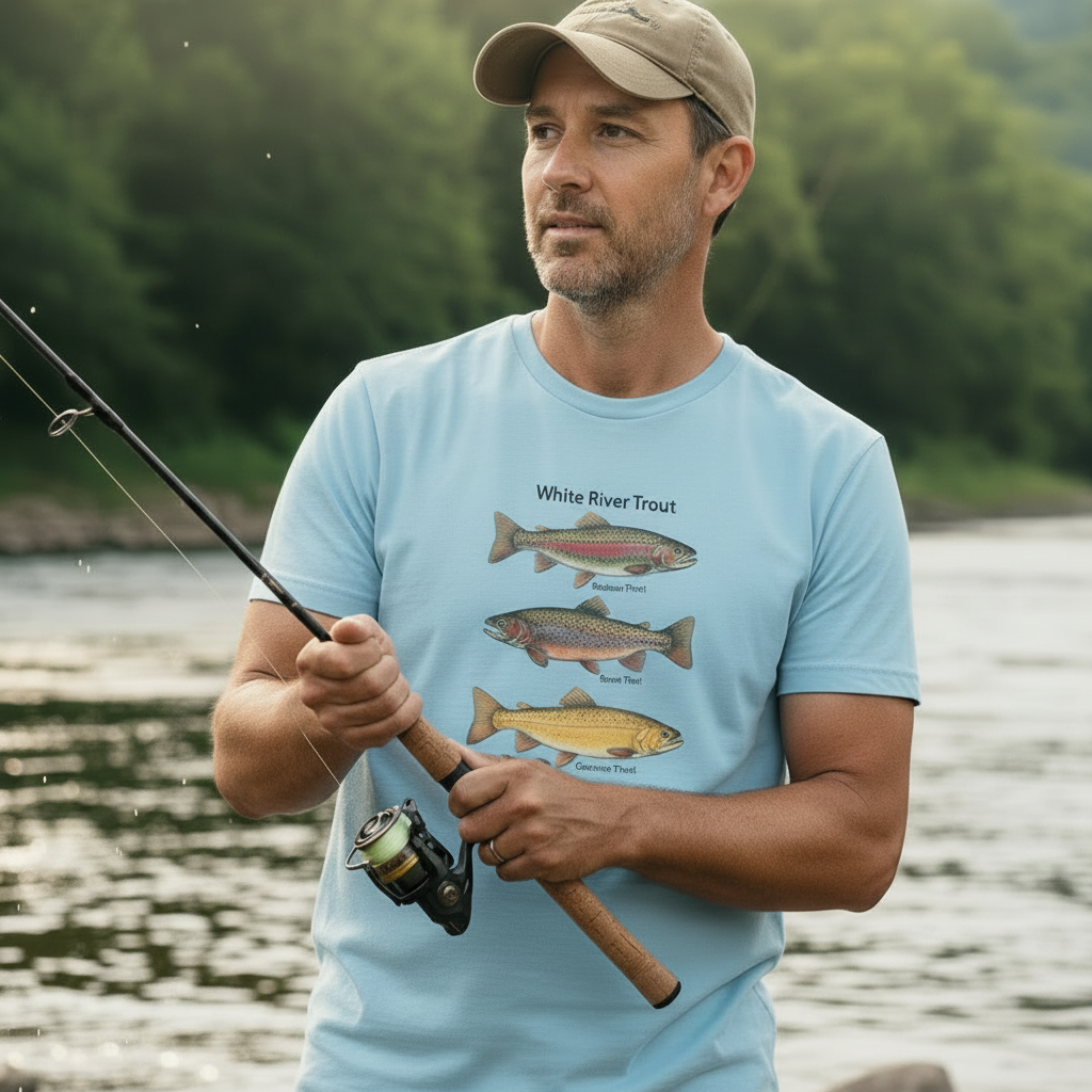 Tight Chest Shot White River Trout Tee