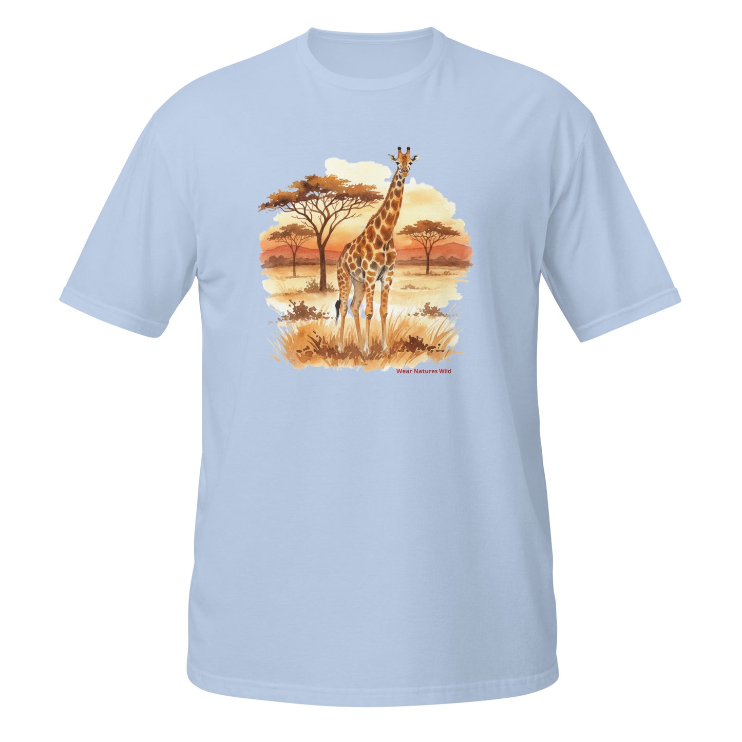 African Giraffe T-Shirt | Serengeti Wildlife Watercolor Nature Design | Wear Nature's Wild
