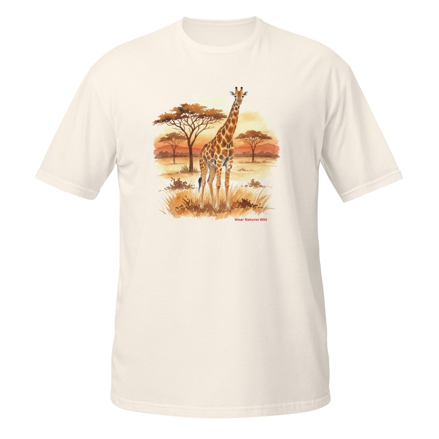 Giraffe on the Serengeti T-Shirt | African Wildlife Art Nature Tee | Wear Nature's Wild