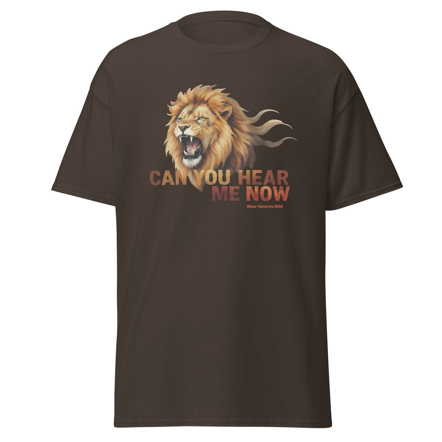 Wildlife Lion T-Shirt | Can You Hear Me Now Nature Art Design | Wear Nature's Wild