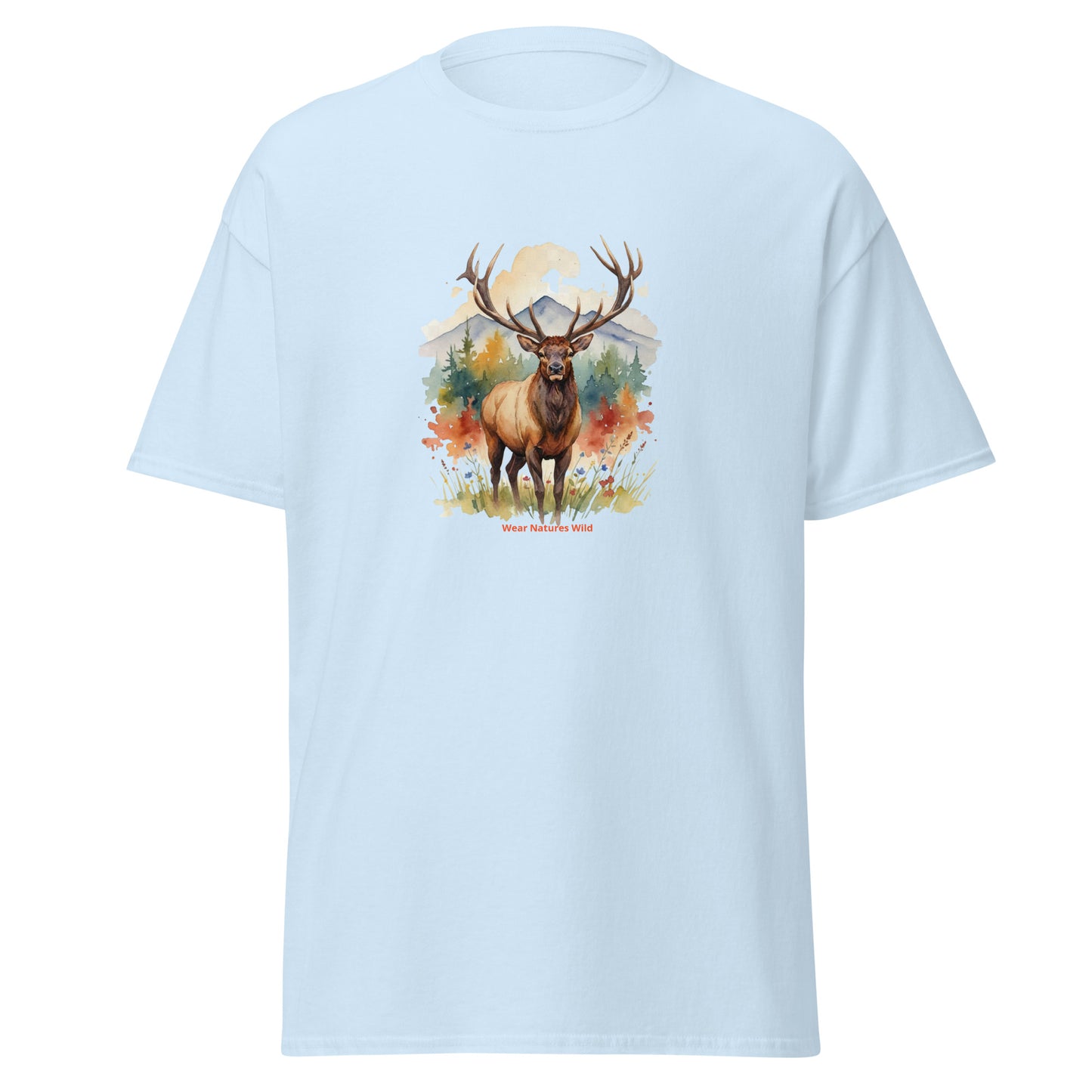 Elk Art T-Shirt | Watercolor Wilderness Wildlife Nature Tee | Wear Nature's Wild