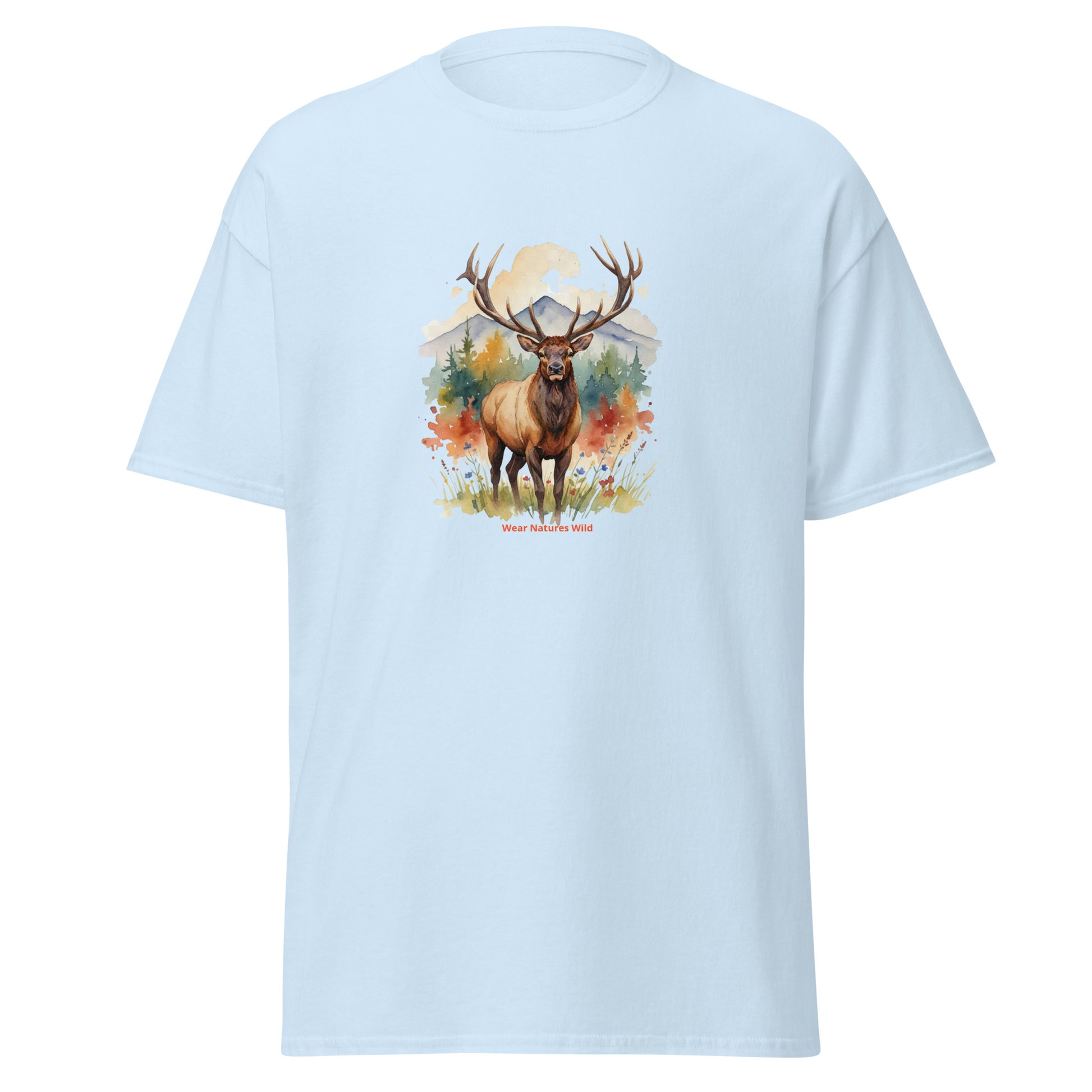 Elk Art T-Shirt | Watercolor Wilderness Wildlife Nature Tee | Wear Nature's Wild