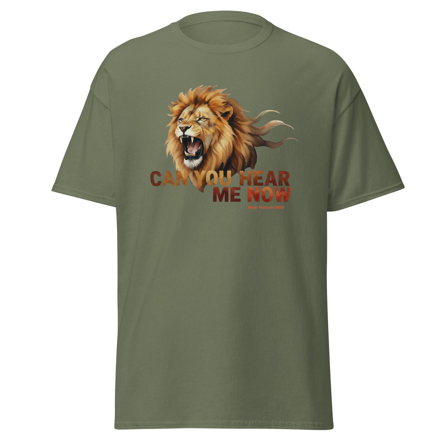 Lion Art T-Shirt | Can You Hear Me Now Watercolor Wildlife Tee | Wear Nature's Wild