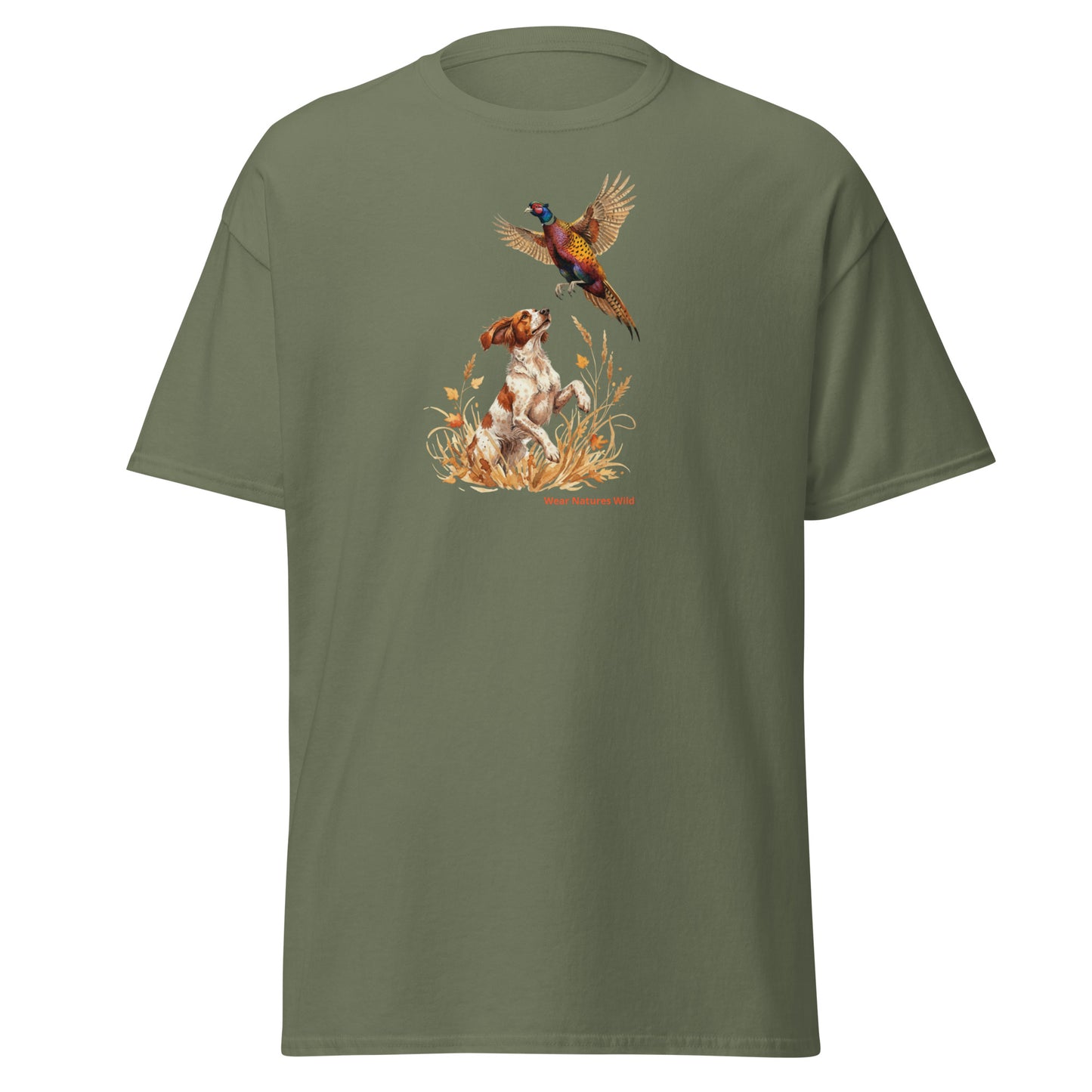 Hunting Dog and Pheasant T-Shirt | Upland Game Bird Wildlife Art | Wear Nature's Wild