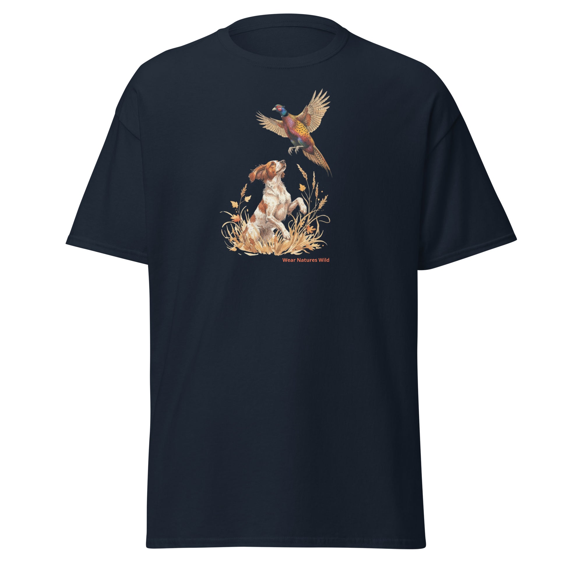 Hunting Dog and Pheasant T-Shirt | Upland Game Bird Wildlife Art | Wear Nature's Wild