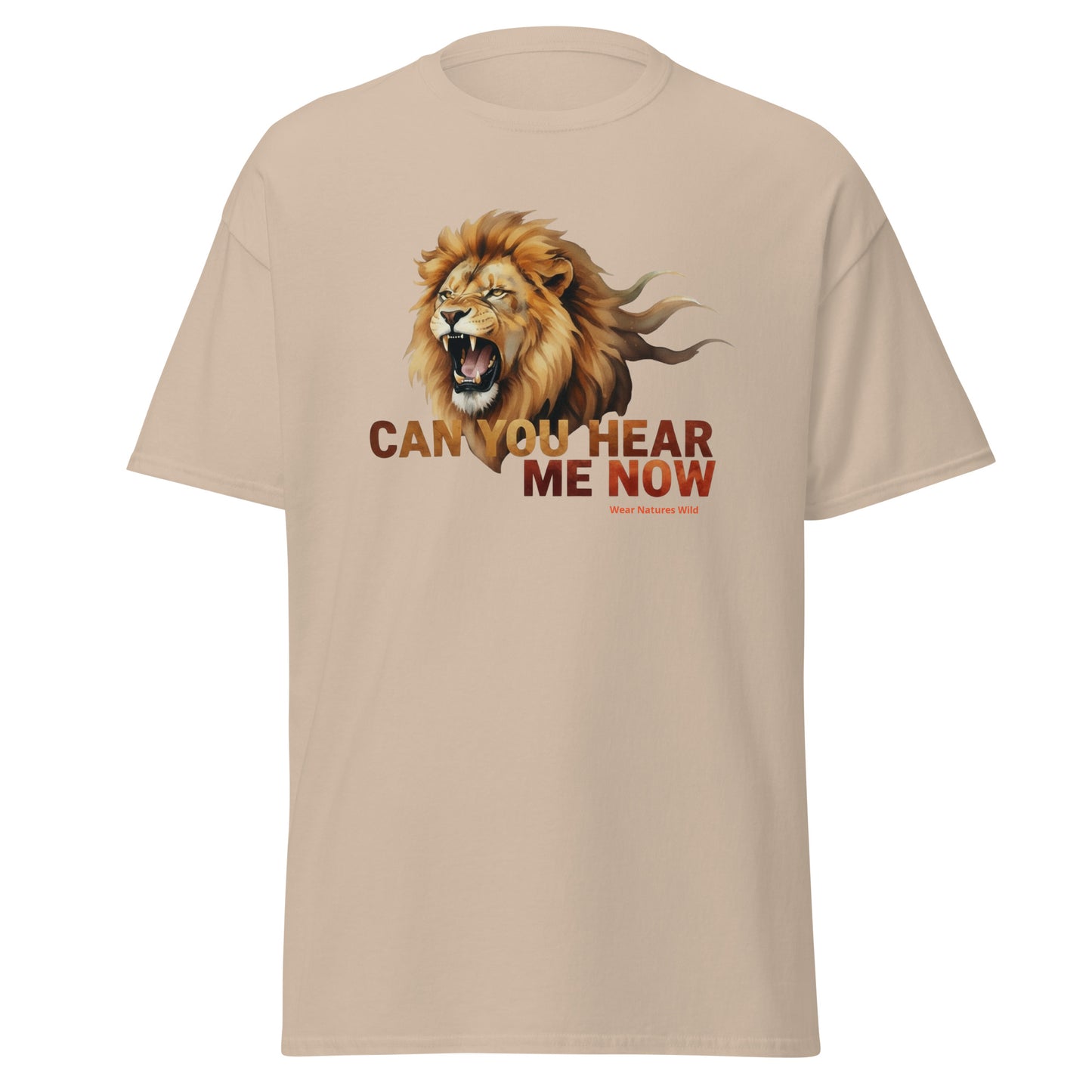 Can You Hear Me Now Tee | Lion Wildlife Watercolor Art Apparel | Wear Nature's Wild