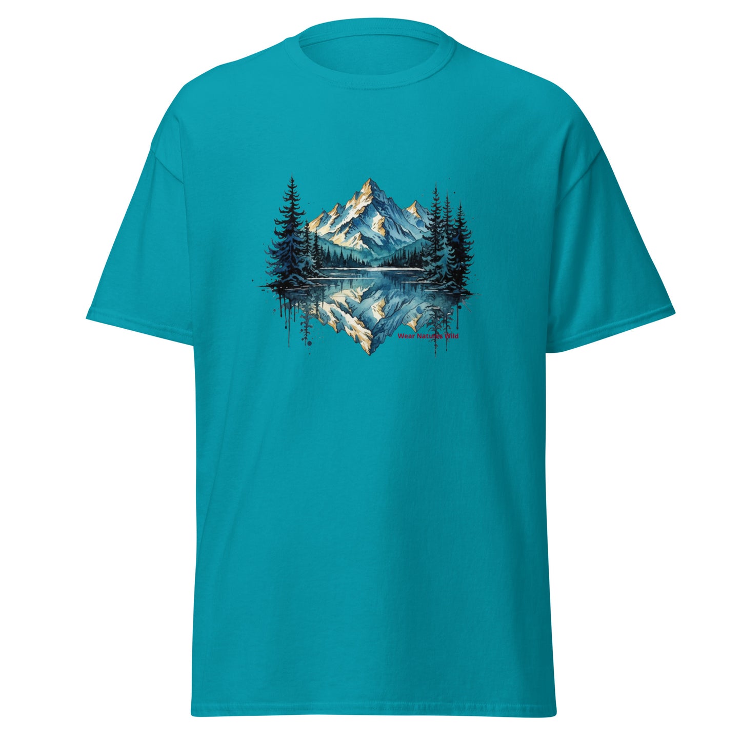 Wilderness Mountain T-Shirt | Mountain Reflection Nature Art Apparel | Wear Nature's Wild