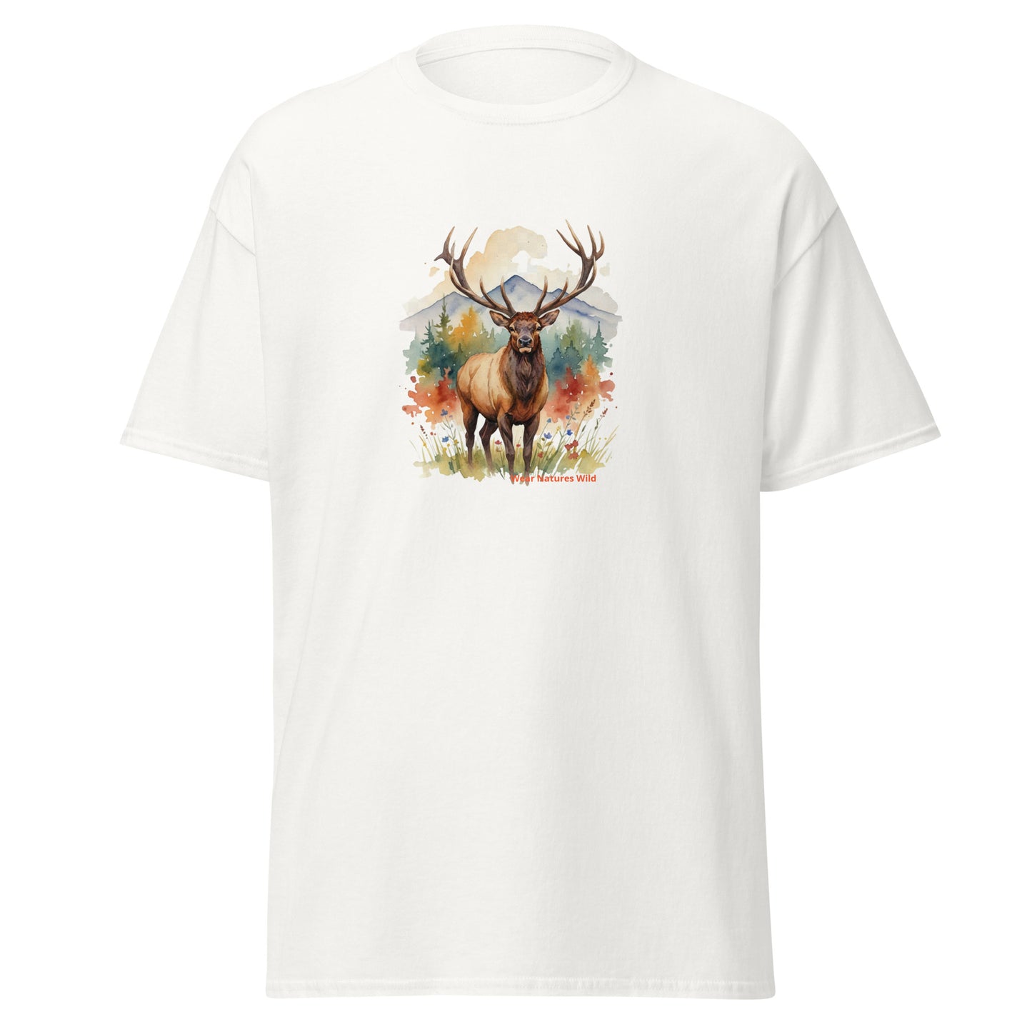 Watercolor Elk T-Shirt | Artistic Wildlife Wilderness Nature Tee | Wear Nature's Wild
