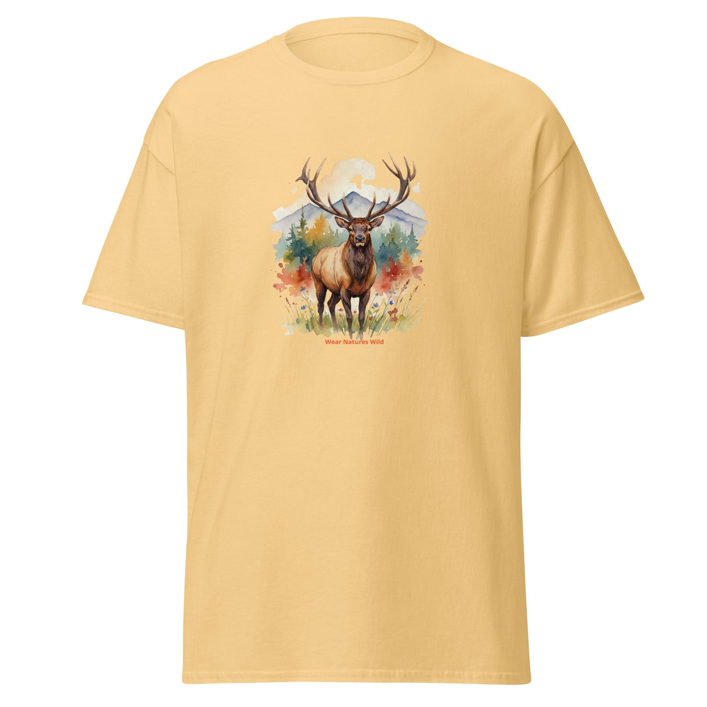 Watercolor Elk T-Shirt | Premium Outdoor Wildlife Art Apparel | Wear Nature's Wild