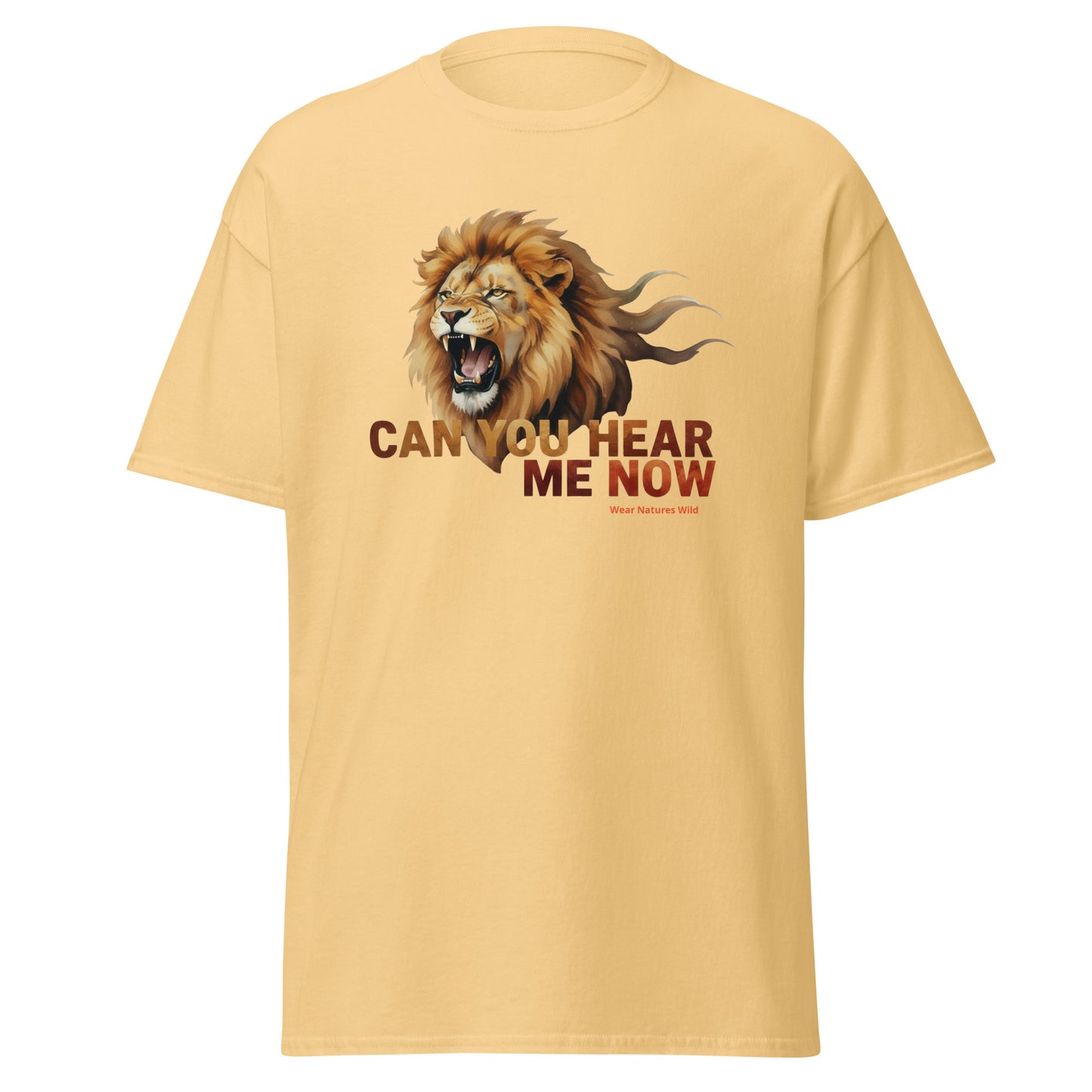 Lion Wildlife T-Shirt | Roaring Nature Art Premium Apparel | Wear Nature's Wild