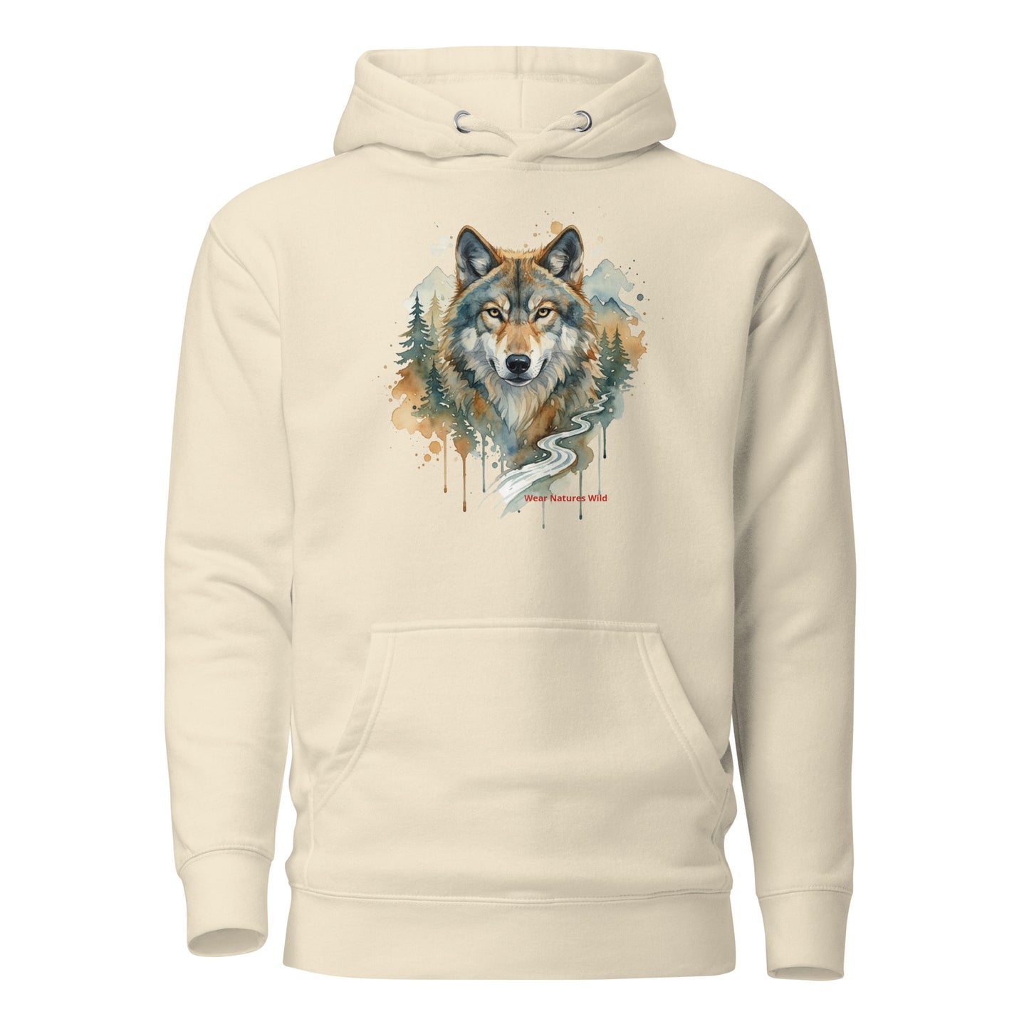 Wildlife Wolf Hoodie | Wolf in The Wild Nature Art Premium Pullover | Wear Nature's Wild