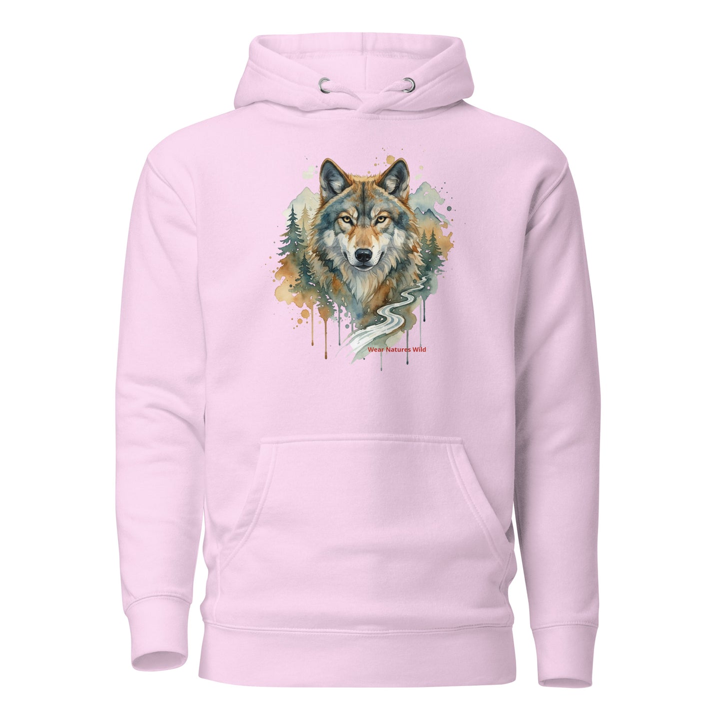 Wolf Art Hoodie | Wolf in The Wild Watercolor Wildlife Pullover | Wear Nature's Wild