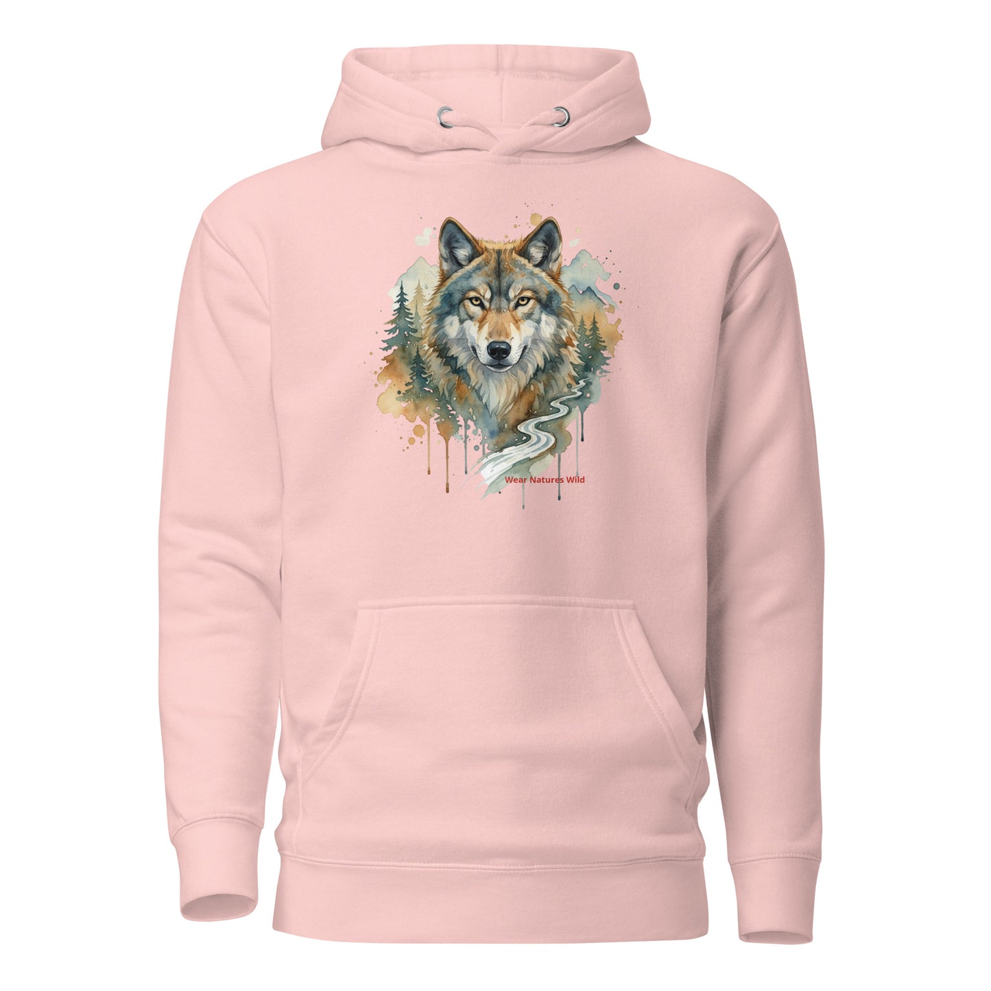 Wolf Nature Pullover | Wolf in The Wild Watercolor Wildlife Hoodie | Wear Nature's Wild