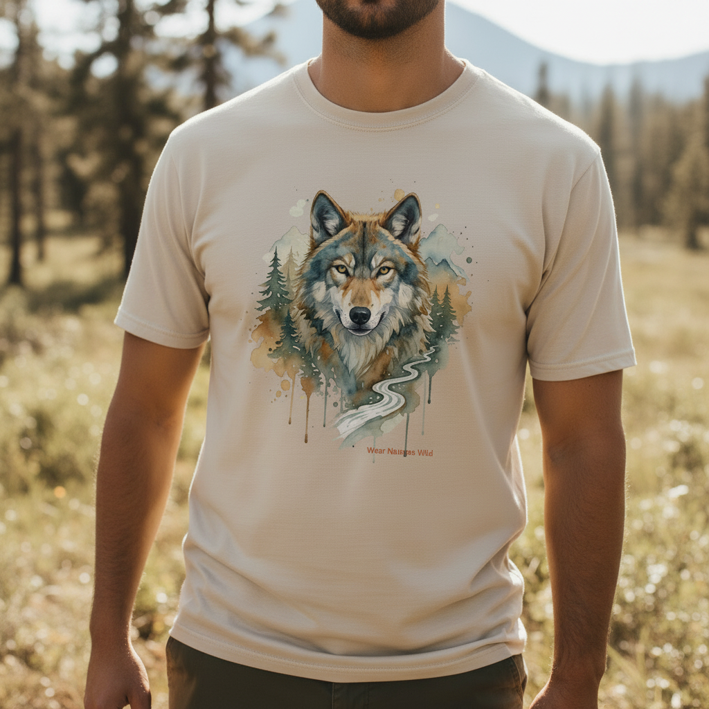 Wolf in The Wild T-Shirt Close-Up Square