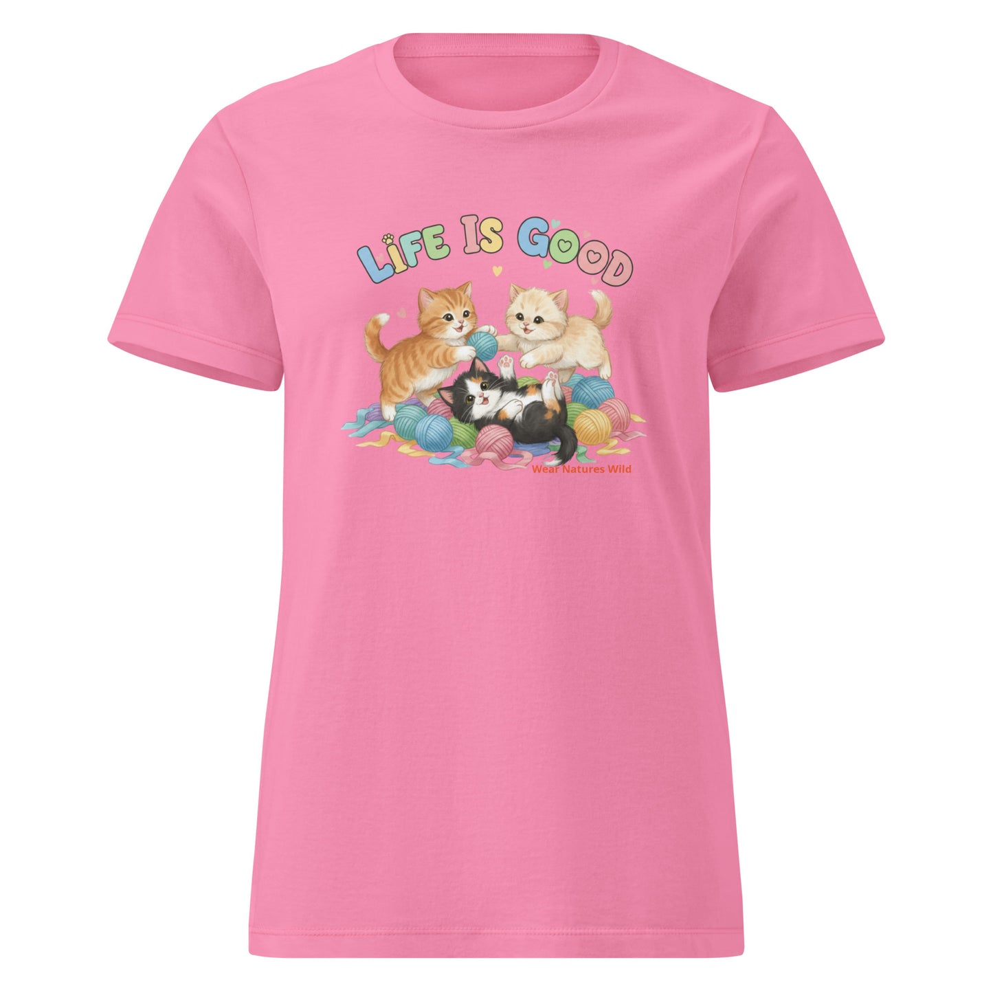 Playful Kitten Art T-Shirt | Cat Lover Watercolor Tee | Wear Nature's Wild