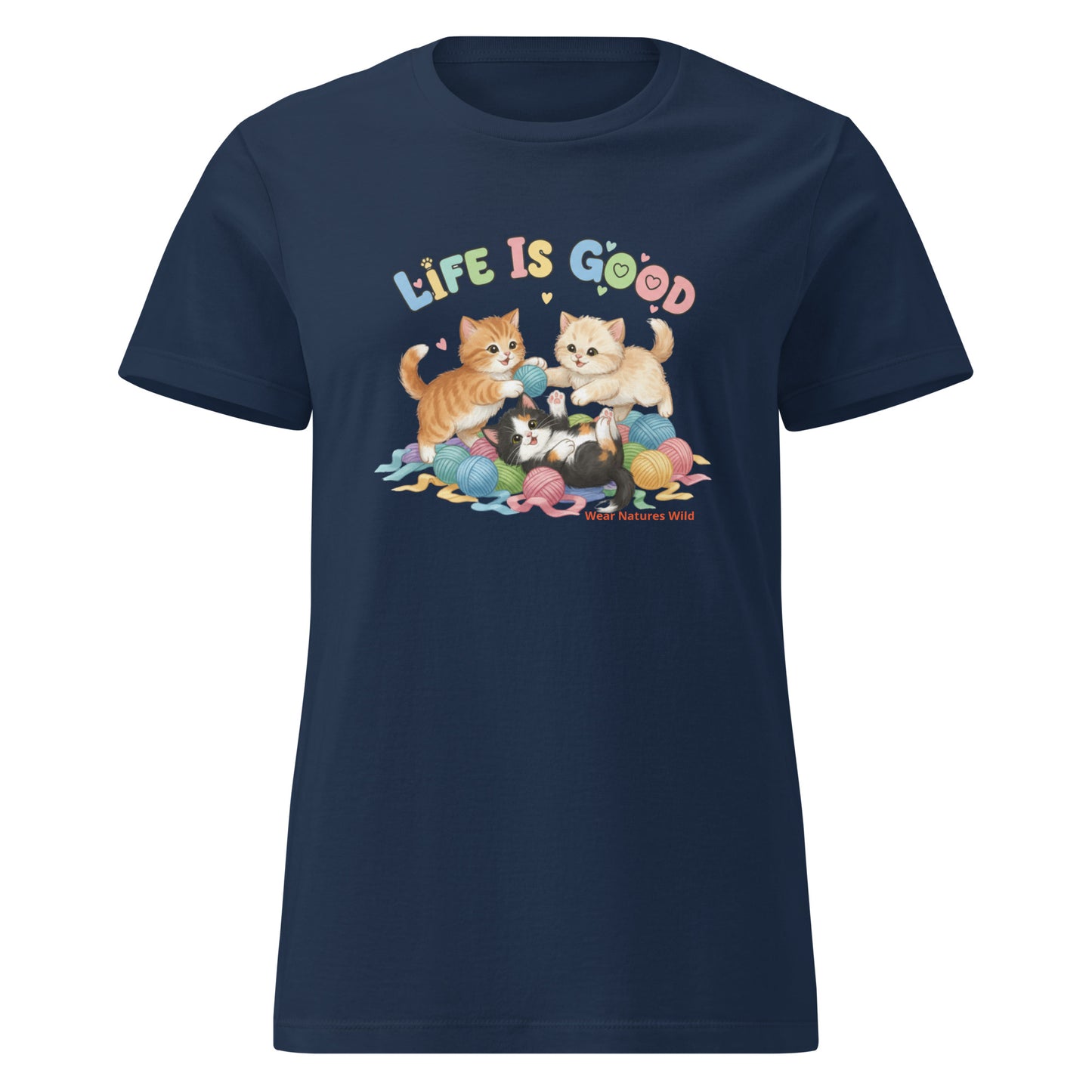 Cat Art T-Shirt | Kittens and Yarn Nature Apparel | Wear Nature's Wild
