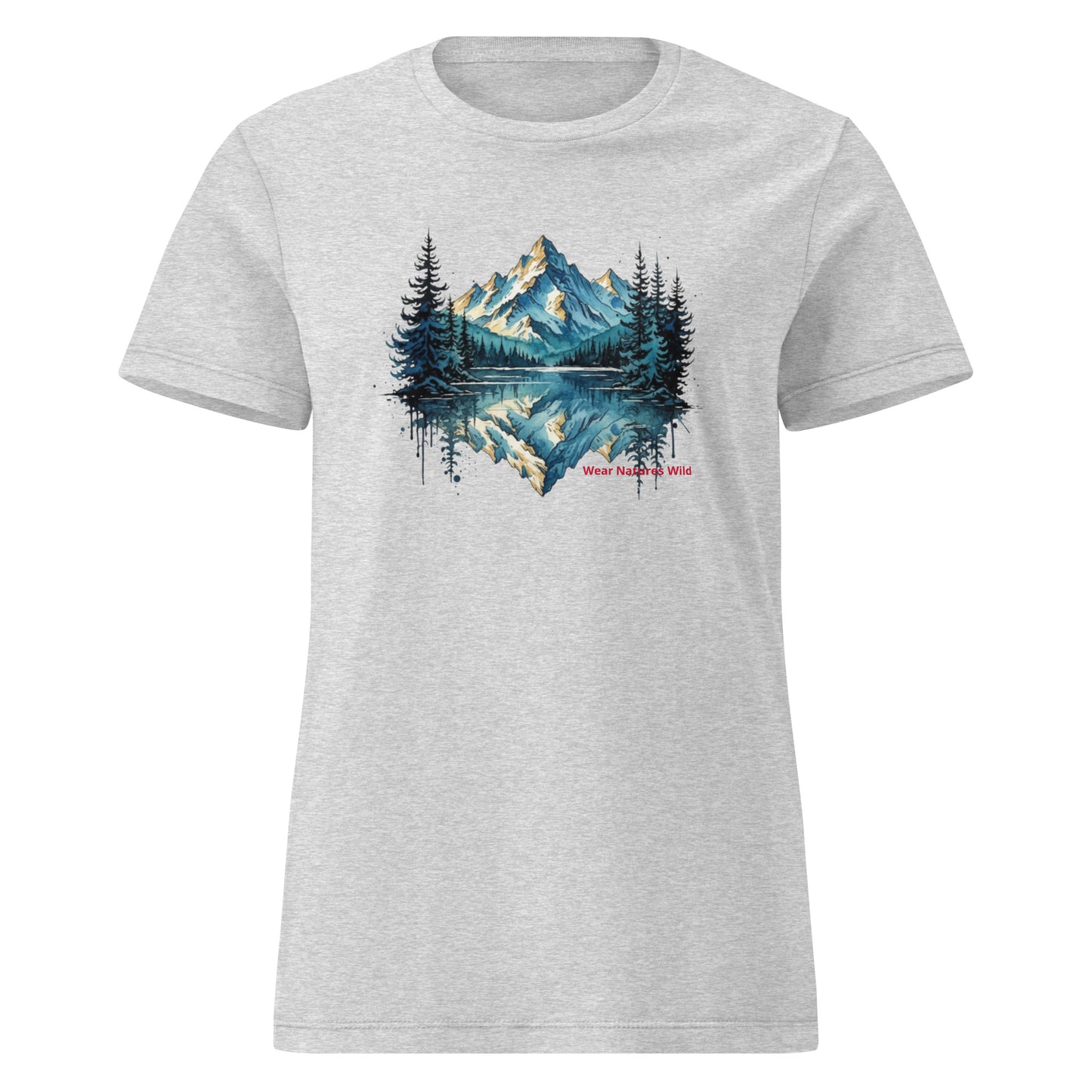 Wilderness Mountain Reflection T-Shirt | Nature Art Watercolor Apparel | Wear Nature's Wild