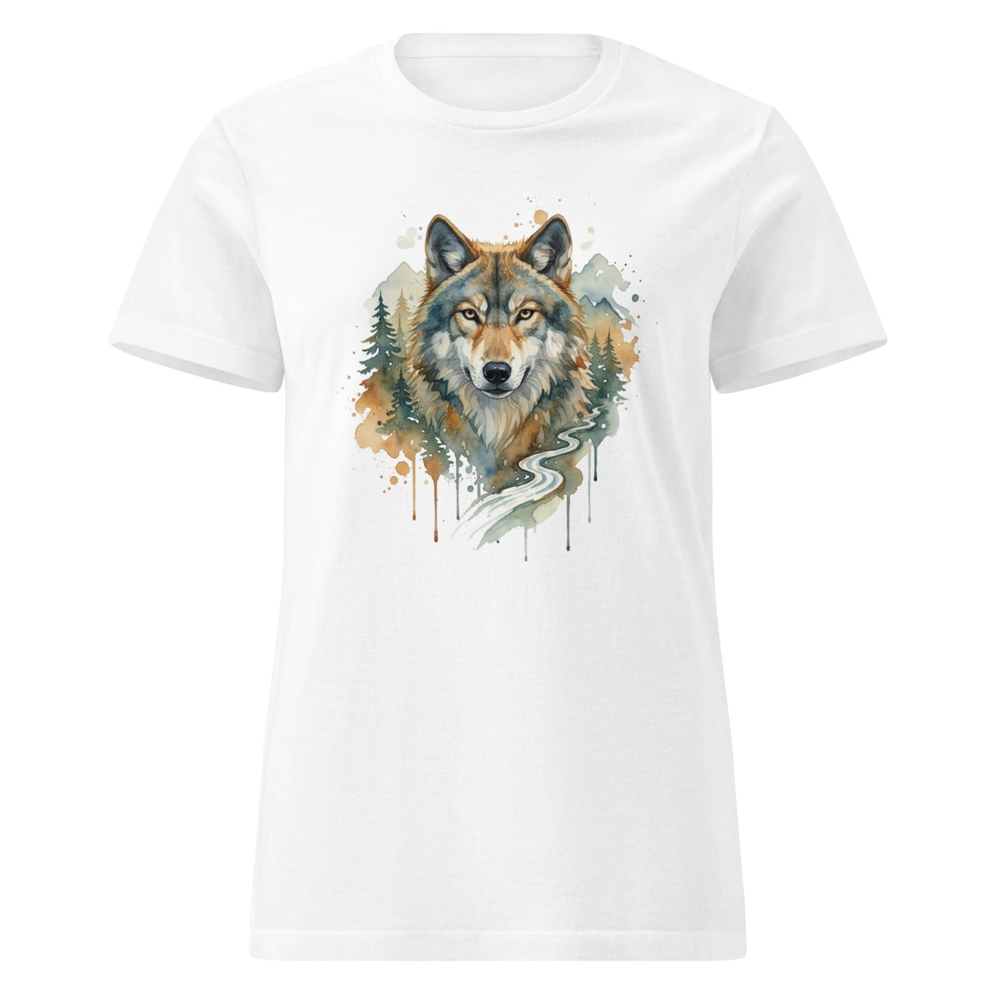 Wild Wolf Watercolor T-Shirt | Nature Wildlife Art Tee for Women | Wear Nature's Wild