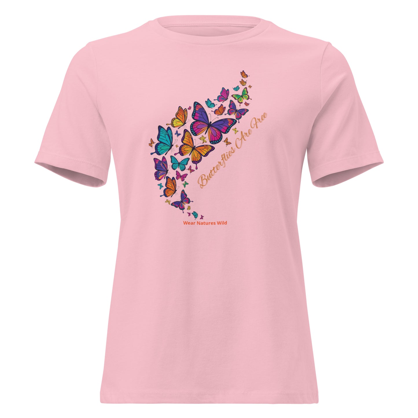 Butterflies Are Free T-Shirt | Women's Nature Lover Tee | Wear Nature's Wild Product mockup
